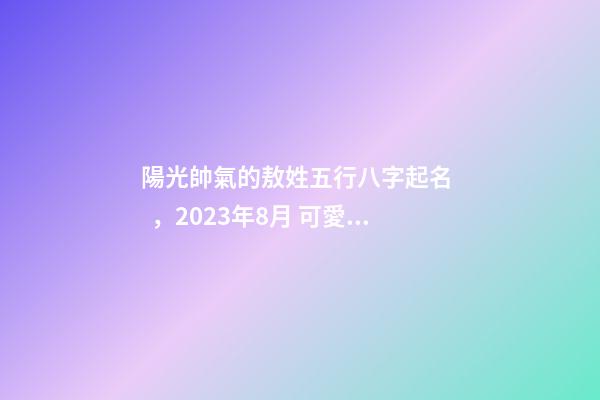 陽光帥氣的敖姓五行八字起名，2023年8月 可愛的男孩